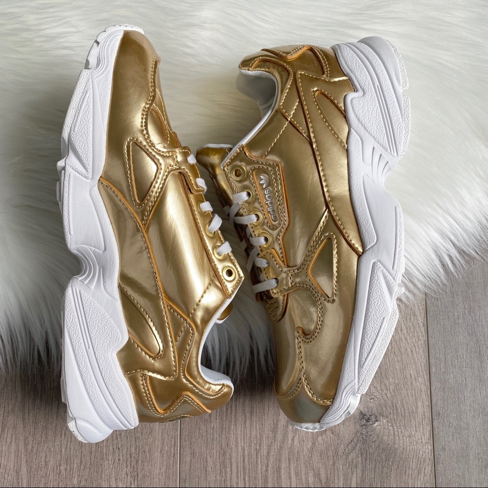 NWT Adidas Falcon Gold Women’s Shoes - Picture 7 of 9